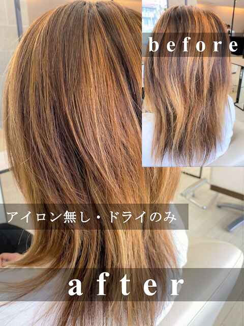 【before→after】ブリーチ毛でも艶髪☆プリンセスストレート☆