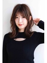 フラミューム 高崎(flammeum)&nbsp;くびレイヤーエモージュインナーグレージュ前髪ピンクベージュ