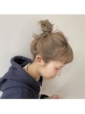 Ryo クリアベージュ　おだんごヘアアレンジ　フルバング夏