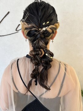 リンク(Link) 編み下ろし/ダウンポニー/玉ねぎヘア/アレンジ/お任せ