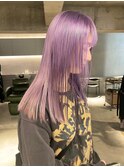 デザインカラーレイヤーカットウェットヘア夏オリーブベージュ