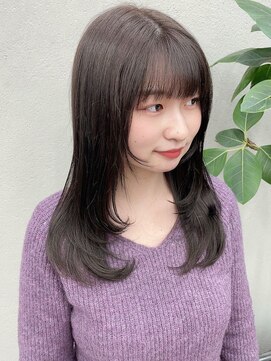 ケーツー エム 京都ラクエ(k-two emu) レイヤーカット*フェイスレイヤー*セミロングヘア*顔周りカット