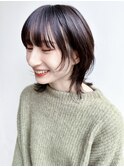 say.こなれミディ前髪イメチェンウルフレイヤーアッシュブラック