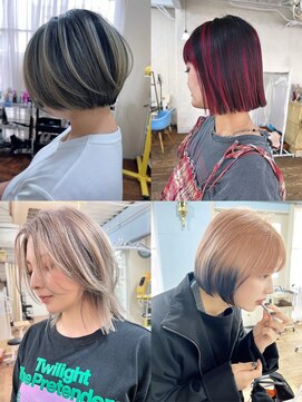 アンメリーアン(Ann merry ann) 20代30代透明感暗髪アッシュブルーグレージュ丸みボブ