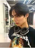 横浜　センターパート　曲がる縮毛矯正　ブルーブラック1