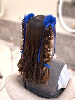 ヘア サロン クラン ソア 心斎橋店(hair salon clan soar)&nbsp;編みおろしハーフツイン【クランソア】ヘアメ/ヘアセット