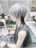 インナーカラー/ツートンカラー/ウルフショート/ブルーシルバー