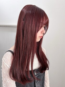 カシェル トウキョウ(Cashel Tokyo) ボルドー　ワインレッド　ブリーチなしカラー　赤髪