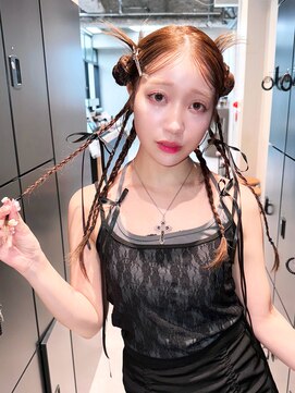 アルバム 銀座(ALBUM GINZA) ロングおくれ毛ミルクティーブリーチ_F1041