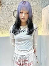 オプス 大名店(Ops) ◆20代に人気×ルーツカラー×短めバング×ホワイトラベンダー