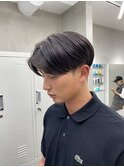 ニュアンスパーマ無造作センターパートツーブロック栄