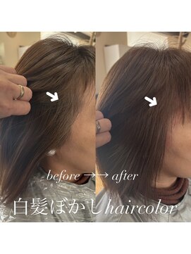 ヴィヴ(viv) ハイライト無し白髪ぼかしカラー♪