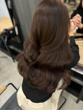 アイヴィ 表参道(IVY) ブリーチなしダブルカラーココアブラウン艶感透明感
