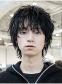 メンズ長髪ボブウルフ平成ミディアム渋谷スパイラルパーマ◎