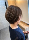 ショート/丸みショート/白髪ぼかし