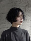船橋/暗髪ウェーブボブ/センターパート/柔らか束感