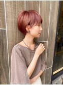 マッシュショート×ボブショート×暖色系カラー×シースルー前髪