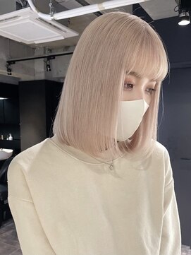 リンドトウキョウ ウメダ(LINDO TOKYO) my55_ボブ×ホワイトミルクティー/Wカラー/ブロンドカラー