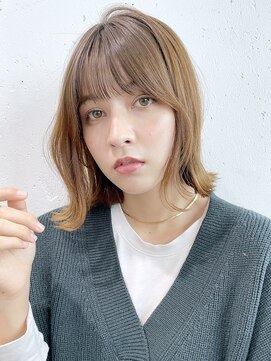 アイティーバイアルバム 八王子店(IT by ALBUM) シンプル外ハネボブ_ミニウルフテラコッタくすみブルー_8799