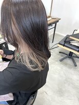 ラフ(LAFF)&nbsp;セミロング/インナーカラー/ミルクティー/グレージュ