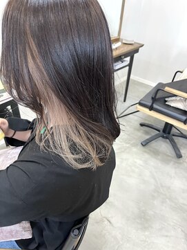 ラフ(LAFF) セミロング/インナーカラー/ミルクティー/グレージュ