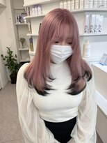 ペレ 渋谷(PELE)&nbsp;デザインカラー/レイヤーカット/ウェットヘア/オリーブベージュ