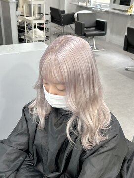 シェイロ(Cielro) ☆前髪アンブレラカラーこなれミディイメチェン/ホワイトカラー