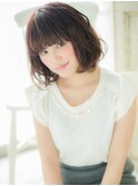 松戸/松戸駅イルミナカラー/ボブルフ/ネビージュ/ワンレン/小顔e