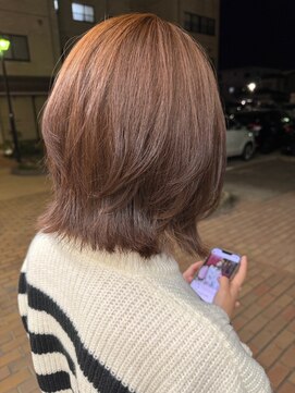 オズ 安積店(OZ) 黒髪ボブルフネビージュ小顔ワンレン