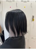 インナーカラーグレーイメチェン似合わせカットワンレンボブ