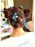 高めツインお団子ヘア【京都/ヘアセット】