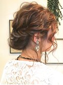 くびれヘア韓国風巻きアプリコットオレンジ夏ハイライト