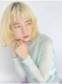 福井 大和田 ハイトーンカラー ブロンド ダブルカラー ボブ