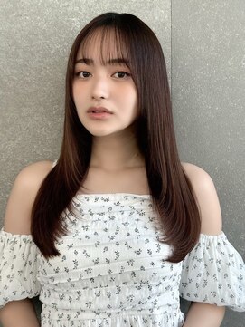 シーシンジュク 新宿南口(Sea shinjuku) ココアベージュ×レイヤー[小顔/黒髪/オリーブグレー]