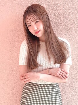 軽めバング・ロング・韓国風カラー・エアリー・エフォートレス