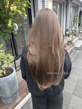ソワ バイ ルシル(SOIE by Lucile) ミルクティーベージュ レイヤーカット 福島市