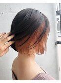ブリーチインナーカラーオレンジカラー前髪カットトリートメント