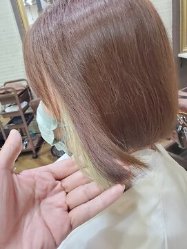 デザイナーズヘアー ラグジス(Designers hair LUXIS) ～【LUXIS海老名】～ライムグリーン×イヤリングカラー
