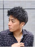 ツイストパーマアップバングショート
