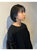 ショートボブイヤリングカラー(前髪あり)
