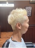 MEN’S刈り上げフェードブリーチカラー　銀座/床屋/理容室