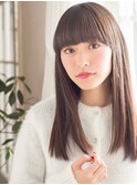 TRE南流山　ぱっつん前髪☆マロンベージュ×艶感ストレートe