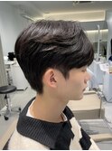 ダウンパーマ×シースルーマッシュ