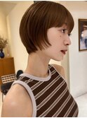 マッシュショート丸みショートボブくびれショート金髪ショート