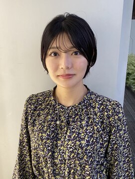 エアー 青山(AIR) 丸みショートシースルーバングくびれボブマッシュショート