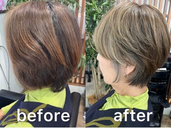 ハーツ(Heart's)の写真/大人女性のための白髪を活かした白髪ぼかしハイライト、バレイヤージュがSNSで大人気*【表参道/原宿】