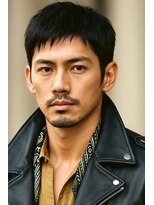 にもう&nbsp;サーフカール&ブルーブラック　フェザーパーマ サーフ