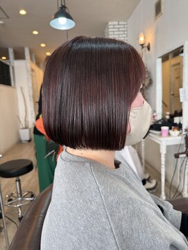 クッキー ヘアーアンドメイク(COOKIE Hair&Make) 【COOKIE】チェリーピンク×ボブ