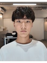シンク(sync)&nbsp;メンズパーマ 初パーマ マッシュ センターパート 大阪美容室