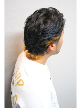 メンズサロン ハリウッド(HOLLYWOOD) 【オールバック】ルーズパーマ×アクセントカラー２